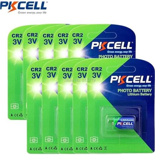 10 Cards 10Pieces PKCELL CR2 15270 CR15H270 3V 850mAh CR2 3V Lithium Battery