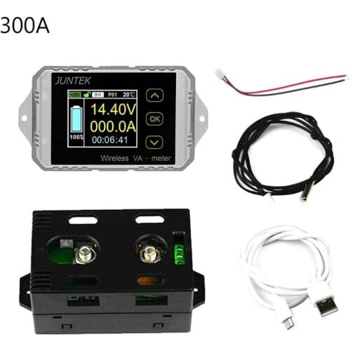 DC 120V 50A~300A Wireless Ammeter Voltage KWh Watt Meter Car Battery Coulometer