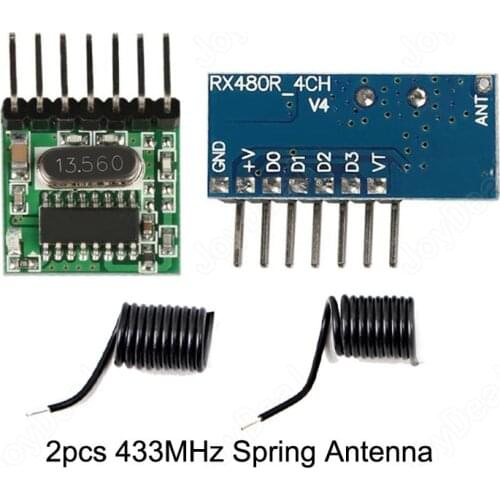 433Mhz Wireless RF Remote Control Switch 1527 Decoding 4CH Receiver and Transmitter Module For Led Light Ask Arduino Uno DIY Kit
