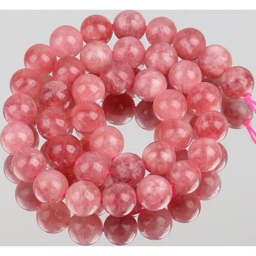 Strawberry Crystal Stone Beads Loose Spacer Mineral Jades Beads For Jewelry Making Diy Bracelet Accessories 6/8/10MM 15"Strands