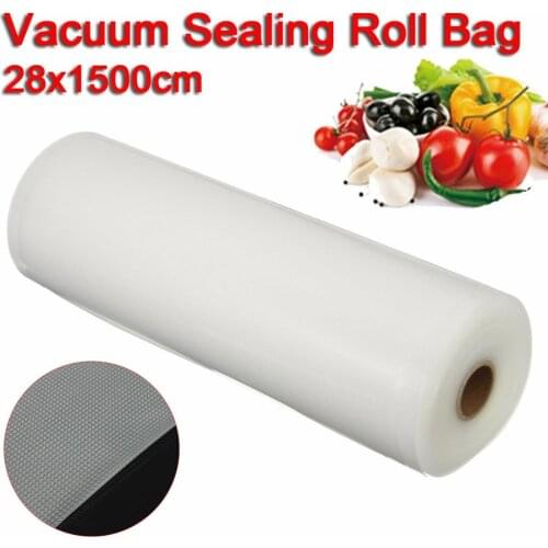 Big Size 28x1500cm Vacuum Sealing Roll Bag Storage Food Saver Kitchen Plastic Heat Seal Bags Freeze