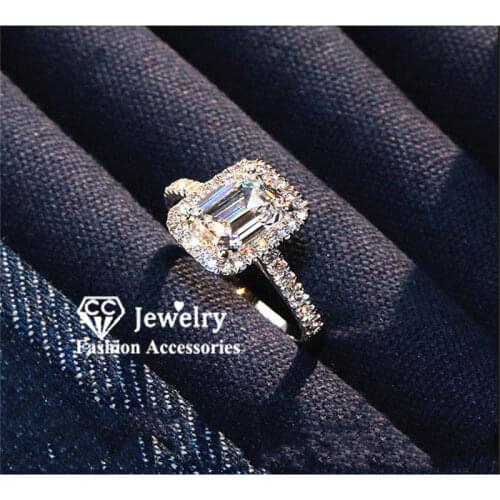 CC Rings For Women S925 Sterling Silver Cubic Zirconia Ring Bridal Wedding Engagement Fine Jewelry Luxury Accessories CC3123