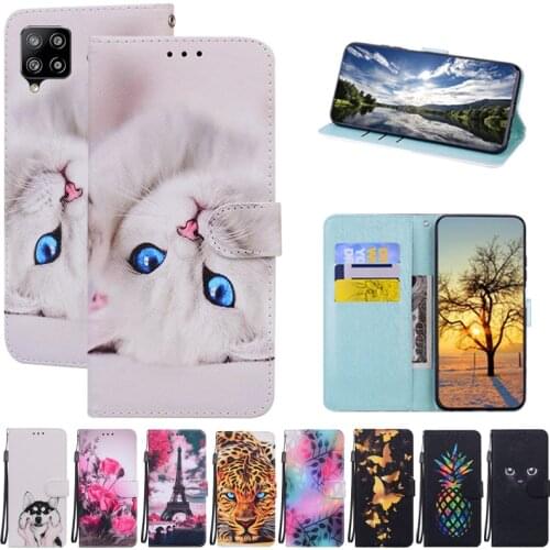 For Samsung A42 Flip Case for Coque Samsung Galaxy A42 A 42 Case Cute Dog Cat Flower Wallet Case For Samsung A42 5G Case Fundas