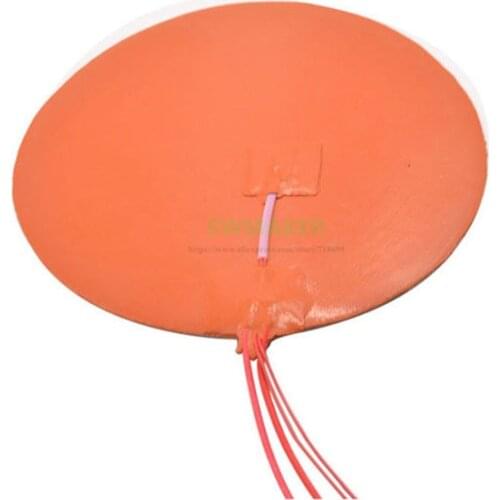 Dia 250mm 200W 400W Round Circular Silicone Heater HeatBed Heating Pad with Thermistor Delta kossel 3D Printer parts