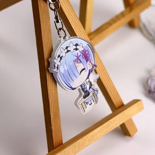 Anime Game Re:Life In A Different World From Zero Emilia Acrylic Double Sided Keychain Keyrings Backpack Pendant Xmas Gifts New