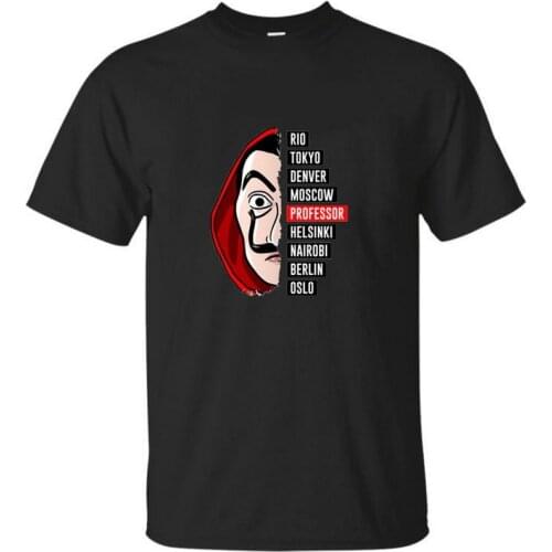 Salvador Dali Funny Printed La Casa De Papel T Shirt Money Heist Tees TV Series Tshirts Men Short Sleeve House Of Paper T-Shirt