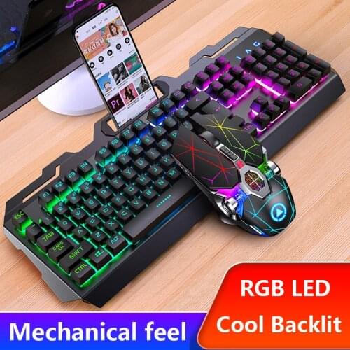 Gaming keyboard And Gaming Mouse Metal Wired keyboard With LED backlight keyboard Gamer Silent Gaming Mouse Set For Laptop PC