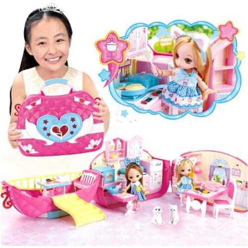 Toys Magic Package Children Doll Set da li he GIRLS Gift Doll Villa Castle House Toy