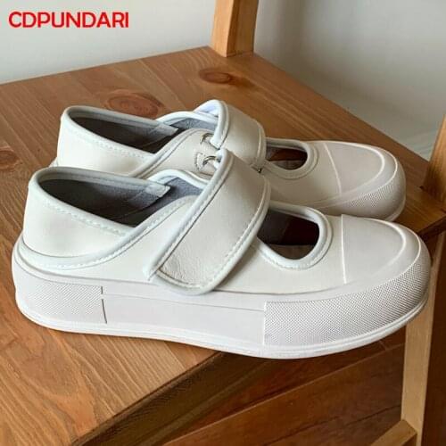Fashion Mary Jane Genuine Leather Flat Platform Sneakers Women Spring Summer Luxury Casual Flats Shoes Comfortable