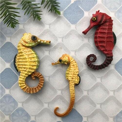 Fridge Magnet Creative 3D Foreign Trade Export Resin Fridge Magnet Our Original Product Hippocampus Fridge Magnet