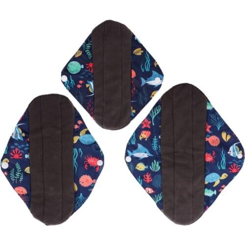 S/M/L Reusable Washable Bamboo Cloth Mama Menstrual Sanitary Pad Panty Liners Cloth Sanitary Pads Serviette Hygienique for Women