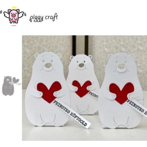 Piggy Craft metal cutting dies cut die mold Heart hug bear Scrapbook paper craft knife mould blade punch stencils dies
