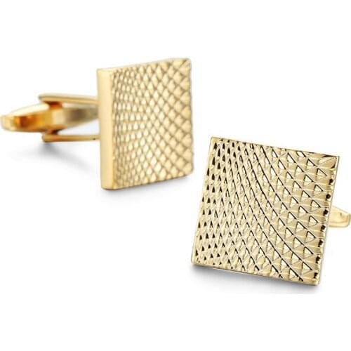 The 2018 mens fashion brand shirts Cufflinks golden laser metal Cufflinks box design new style luxury French shirt accessories