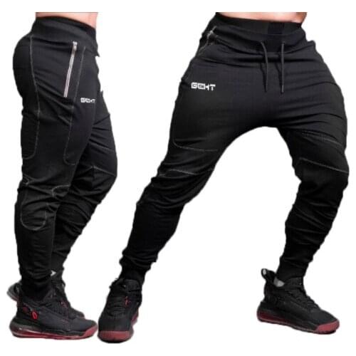 Mens Joggers Casual Pants Fitness Men Sportswear Tracksuit Bottoms Skinny Sweatpants Trousers Black Gyms Jogger Track Pants