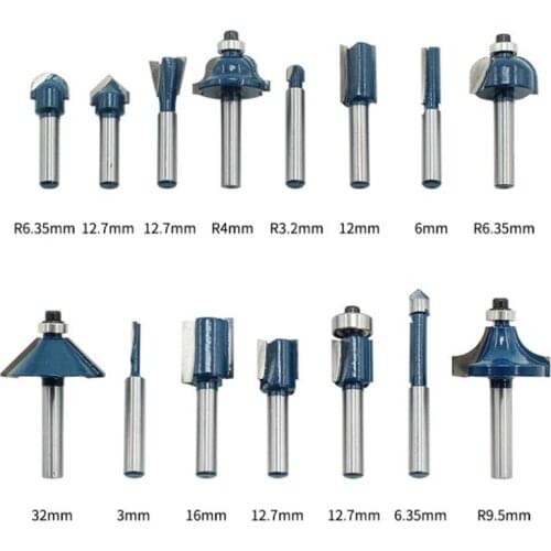 Router Bit Set 1/4 Inch Shank 12/15pcs Professional Woodworking Tools Cutters Joinery Router Bits