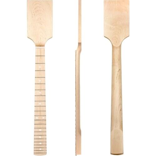 Kmise Electric Guitar Neck Blank for DIY Canada Maple 22 Fret Paddle Headstock 25.5 Scale Clear Satin Bolt On