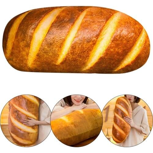 3D Simulation Bread Plush Toys Soft Butter Toast Bread Food Shape Pillow Lumbar Back Cushion Stuffed Toy For Home Decor