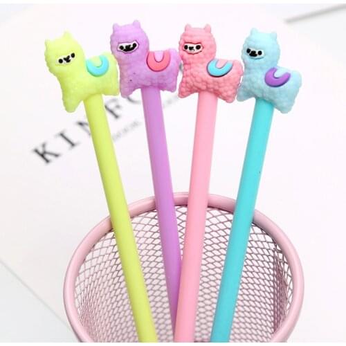 Wholesale 60pcs kawaii gel pen lot alpaca pens for school student office writing supplies cute stationary korean pens papelaria
