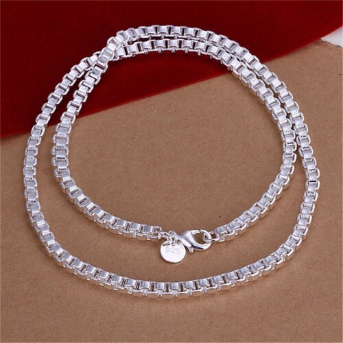New Style 925 Silver Necklace 4mm Chain Box Necklace For Men And Women Wedding Engagement Party Jewelry Trendy Gift