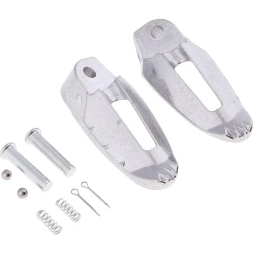 Pair of Silver Motorbike Rear Passengers Footrests Foot Pads for Scooter/Electric Scooter TTX