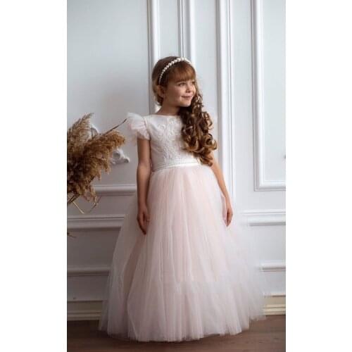 Simple White Flower Girls Dresses Cap Sleeve Girls Birthday Dresses Girls Celebrity Dresses Birthday Dresses Custom