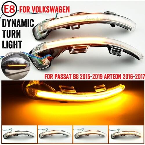 For VW Passat B8 Variant Arteon Dynamic LED Turn Signal Light Side Mirror Indicator Sequential Blinker For Volkswagen 2015-2020