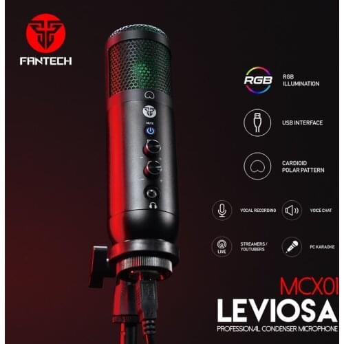 FANTECH Professional USB Condenser Microphones For Computer Laptop Recording Studio Singing Gaming Streaming Mikrofon Youtube