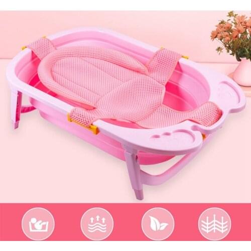 Newborn Infant Baby Bath Adjustable Antiskid Net Bathtub Sling Mesh Net Accessories AN88