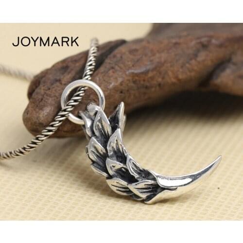 Retro Thai Silver Feather Eagle Claw Personalized Pendant Mens Necklace Charms Pendant S925 Sterling Silver Jewelry TSP236