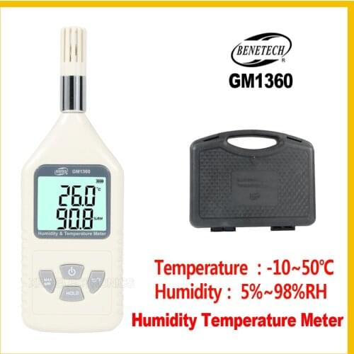Handheld Digital Humidity Temperature Meter professional Humidity -10~50C Temperature Meter Tester GM1360-BENETECH