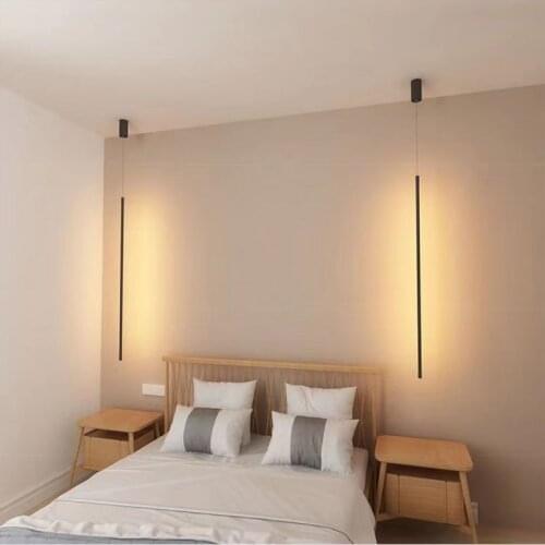 Modern Minimalist Line LED Pendant lights hanging Bedroom Bedside Modern living room lighting decor Geometry light fixtures