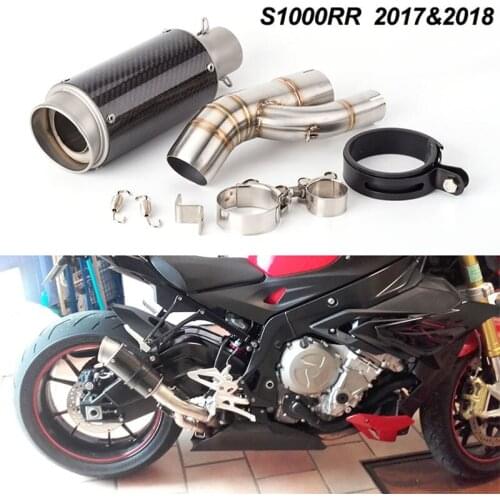 Slip-On 51MM Motorcycle Carbon Fiber For BMW S1000RR Exhaust Pipe Muffler Escape DB Killer 2017 2018 Years