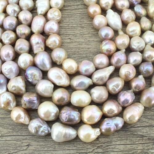 AA Long13-16mm handmade Jewelry Pearl Beads Strand Necklace Jewelry Freshwater irregular shape Baroque pearls Free Shipping P001
