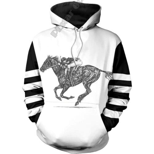 PLstar Cosmos Animal Racing Horse Funny Long Sleeves Tracksuit New Fashion 3Dprint Unisex zipper/Hoodies/Sweatshirts/Jacket A-5