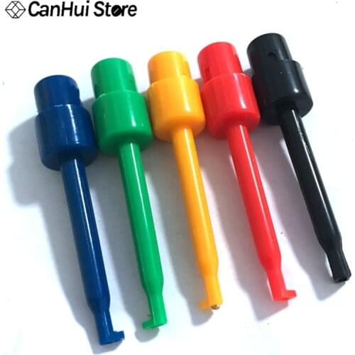 Multimeter Part Colorful Electrical Testing Hook Clip Grabber 5 color 2 Test Probe SMT / SMD Round Colored Single Hook Test Clip