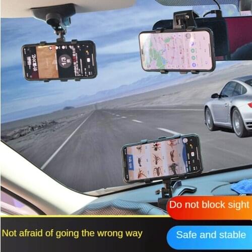 Rearview mirror clip-on navigation bracket car phone holder GPS bracket gravity automotive device Mount car interior bracket