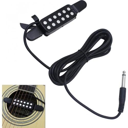 12 Hole Guitar Sound Hole Pickup Metal Sound Pick-up Transducer Amplifier for Acoustic Classical Folk Guitar Musical Instruments