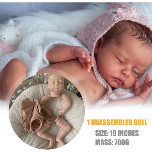 NPK 18inch Reborn Doll Kit Delilah Lifeike Fresh Color Soft Doll Parts DIY Z2L7