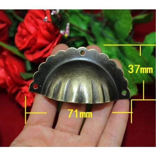 71*37mm Metal Handle Kitchen Drawer Cabinet Door Handle Furniture Knobs Cupboard Antique Hardware Shell Pull Handles,2Pcs
