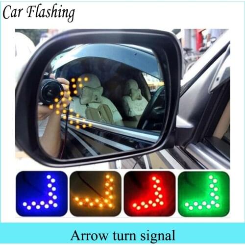 Car Flashing 2Pcs 14SMD LED Arrow Panel For Car Rear View Mirror Indicator Turn Signal Light led Parking universal Free shipping