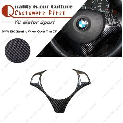 Car Accessories Carbon Fiber Steering Wheel Trim Fit For BMW E90 Steering Wheel Cover Trim