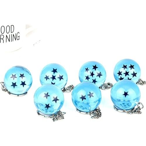 Anime Trinket Keychain 1-7 Stars Blue/Orange Ball Pendant Keyrings Jewelry Men Women Car Bags Keyholder