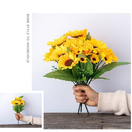 13-head Artificial Sunflower Bouquet 9-branch Simulation Flower Bouquet Home Fake Floral Decor Home Decorations