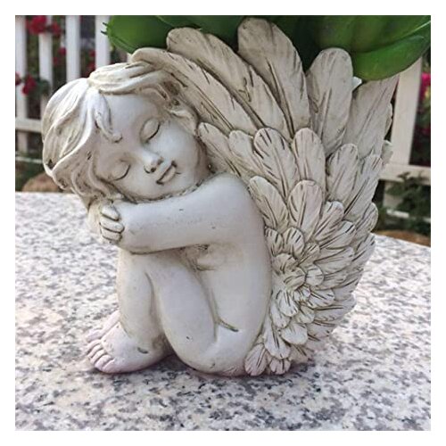 Cupid Angel Flower Vases Vintage Angel Resin Sculptures Crafts for Home Garden Yarns Decoration SCVD889