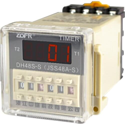 DH48S Digital LED Indicator Time On Delay Relay Module 12V 24V DC 36V 120V 380V AC Adjustable Cycling Electrical Timer Din Rail