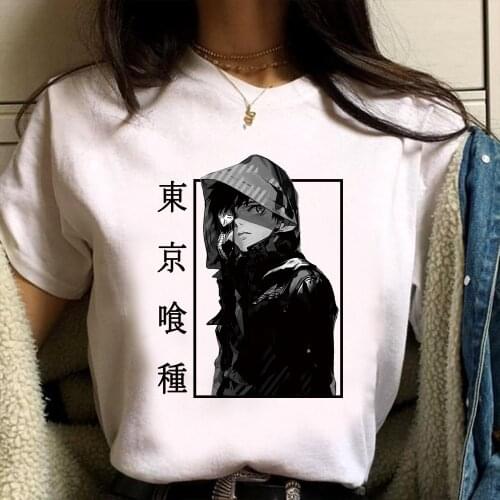 Japan Anime Tokyo Ghoul Kaneki Ken Print T-shirt Men Cool Hip Hop Streetwear Causal Punk Tees Harajuku Vintage Tops Male