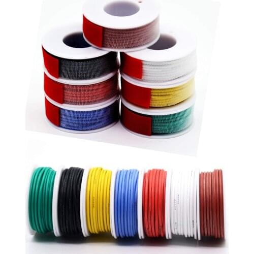 22 awg Silicone Electrical Wire Cable 7 Colors (8 Meters) 22 Gauge Hookup Wires kit Stranded Tinned Copper Wire Flexible