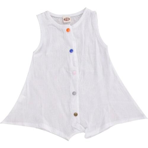 2020 Summer Baby Girls Outfits Sleeveless Round Collar Rompers Toddler Breathable Solid Color Linen Jumpsuits 0-18M Clothing