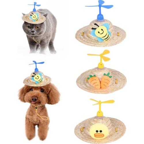Pet Straw Hat Mini Dog Sombrero Cute Woven Hat Bucket Cap Costume Photography Props Decoration For Small Medium Big Dogs Cats