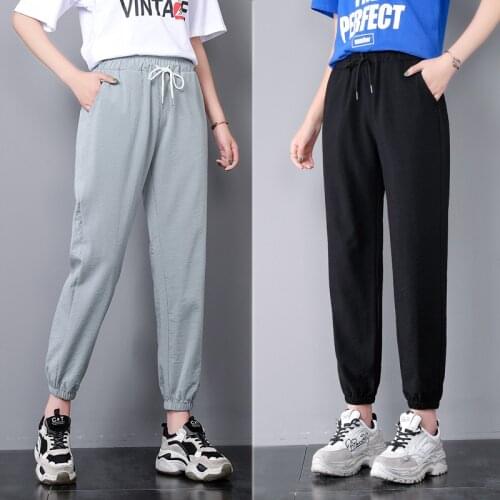Fashion Autumn Plus Size Fat Womens Loose Track Pants Casual High Waist Skinny Ladies Slim Leg Sweatpants Joggers Ankle Trousers